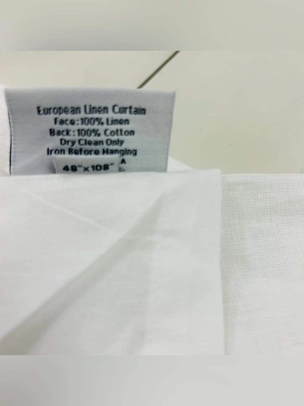 NWT QUINCE Set Of 2 48x108 European Linen Curtains White 8805